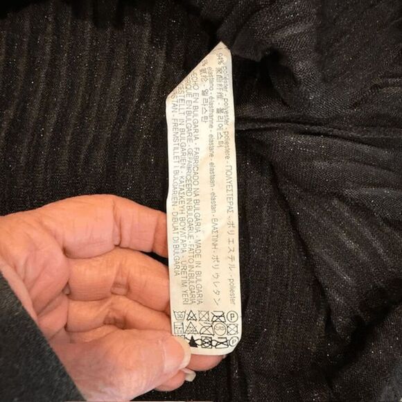 NWT‎ ZARA Black and Silver Metallic Party Mini Dress Waist Ruffle Size Small - Picture 10 of 14